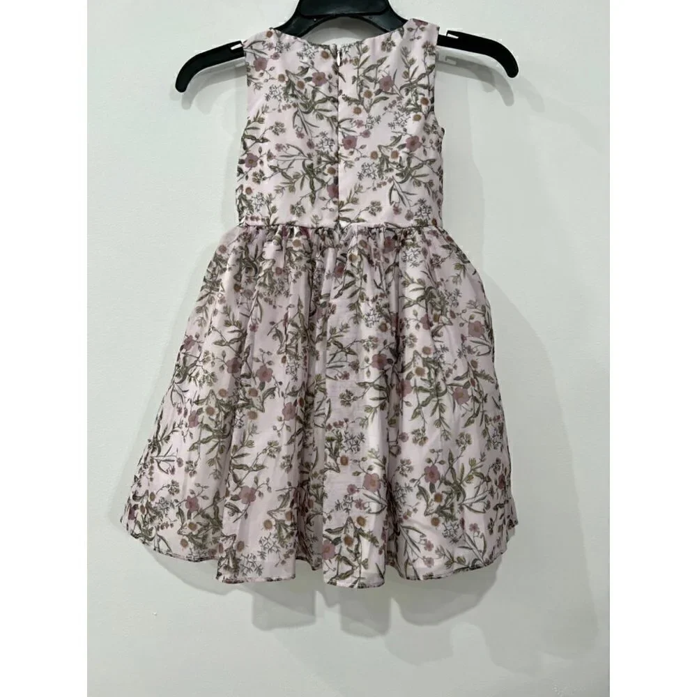 NWOT PIPPA & JULIE Kids' Size 5 Little Girl's Ditsy Floral Opaque Organza Dress